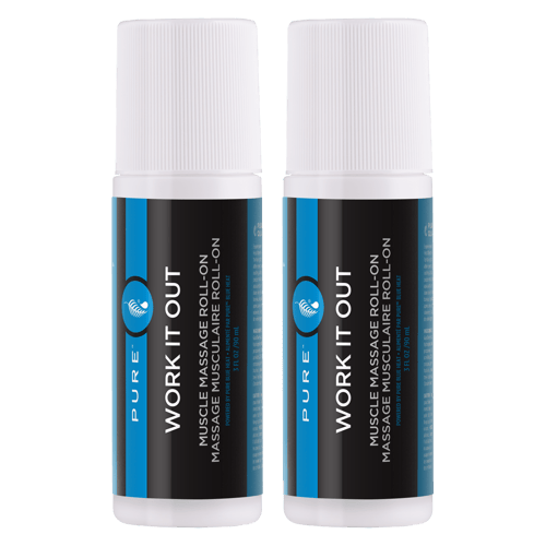 Pure Work it Out Blue Heat Muscle Massage Roll-On Twin Pack – 40pp