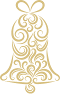 Intricate gold ornamental design on black background, resembling a stylized peacock with curling paisley, floral, and leaf motifs; elegant and graceful.
