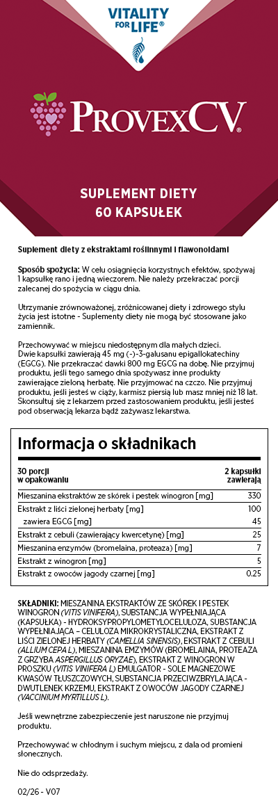 Vitality Zestaw produktów dla zachowania zdrowia serca™