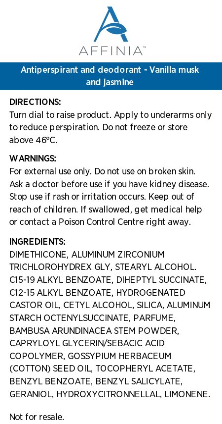 Affinia™ Vanilla Musk & Jasmine Antiperspirant & Deodorant