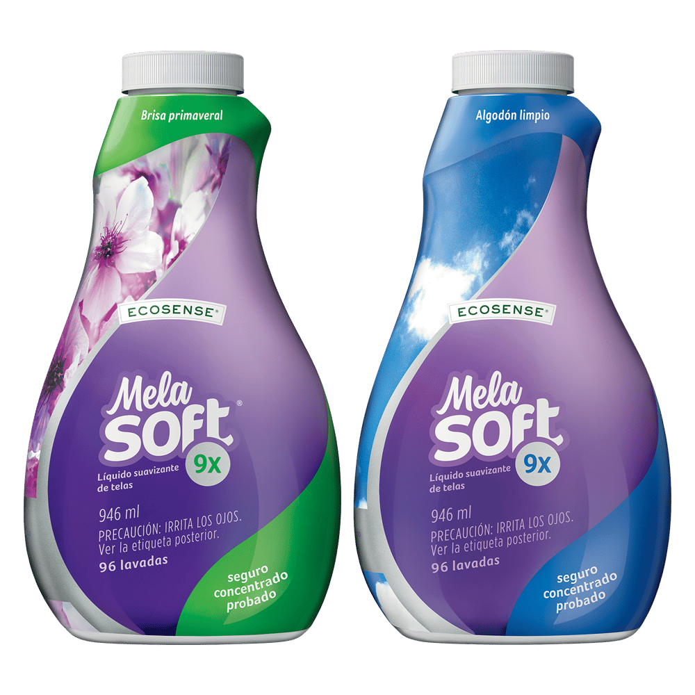 Dos Suavizante de telas líquido MelaSoft® 9x (96 lavadas) 