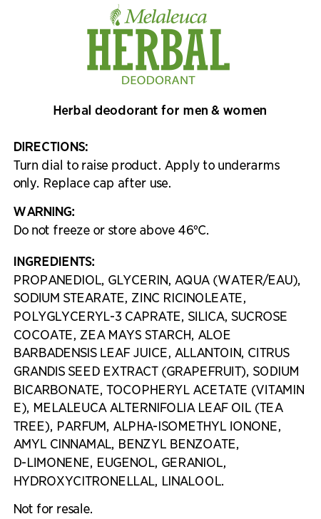 Melaleuca Herbal Deodorant