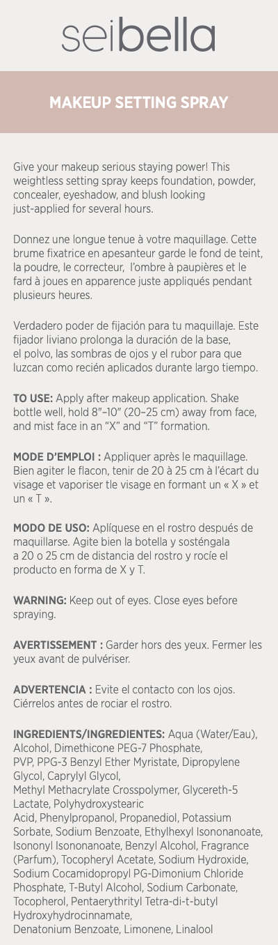 Sei Bella Makeup Setting Spray