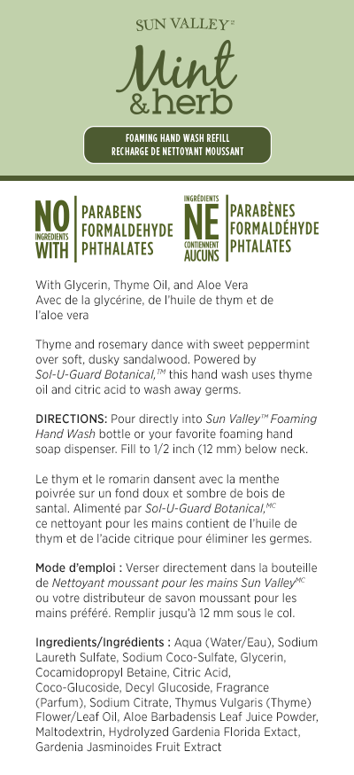 Sun Valley® Mint & Herb Foaming Hand Wash Refill