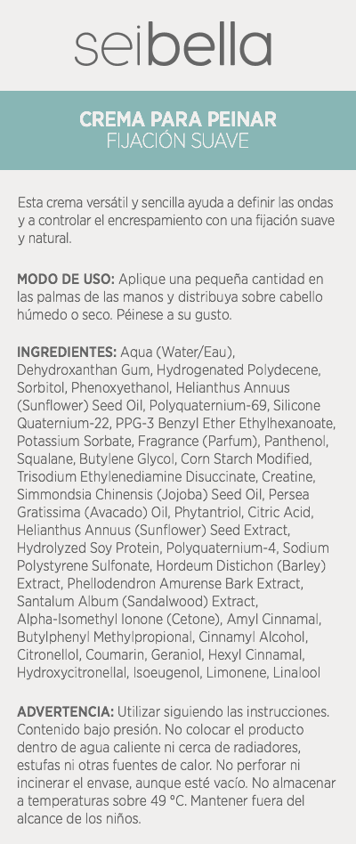 Crema para peinar de fijación suave