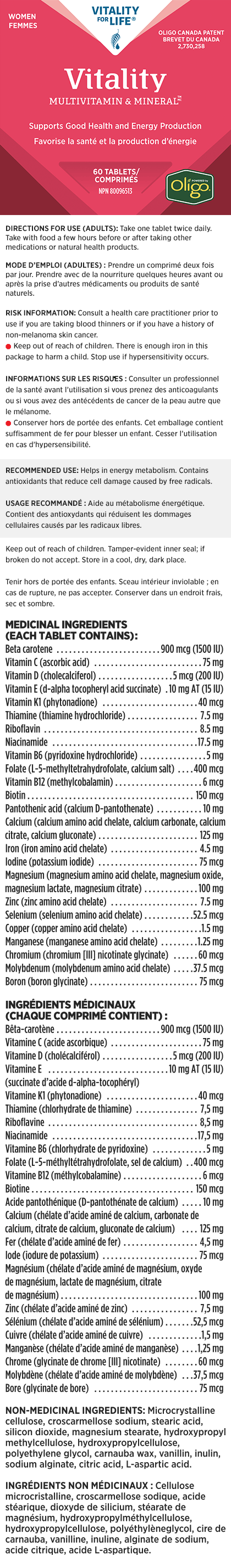 Vitality Multivitamin & Mineral™ Women