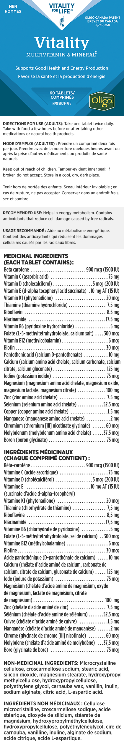 Vitality Multivitamin & Mineral™ Men