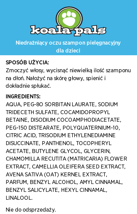 Koala Pals™ Płyn pielęgnacyjny do włosów niedrażniący oczu