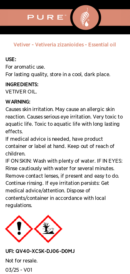 PURE™ Vetiver Essential Oil