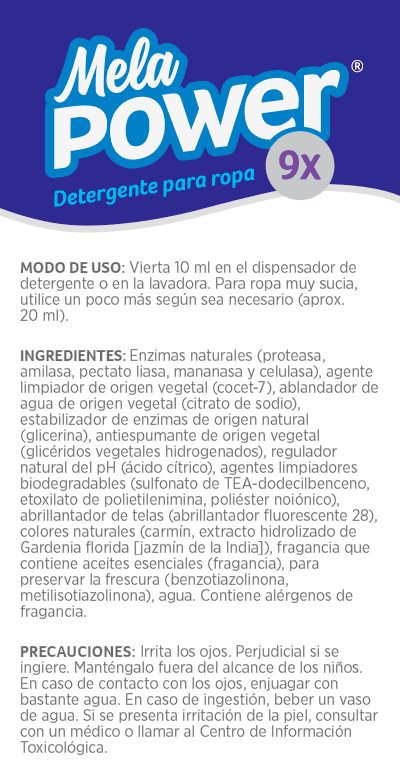 Detergente para la ropa MelaPower® 9x HE (96 lavadas): Lavanda del jardín