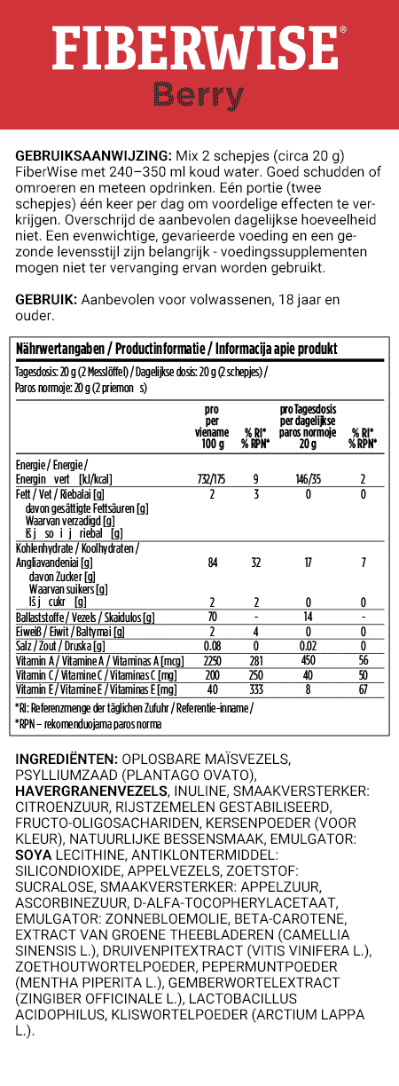 FiberWise® Drank - Bessen - Geen suiker toegevoegd