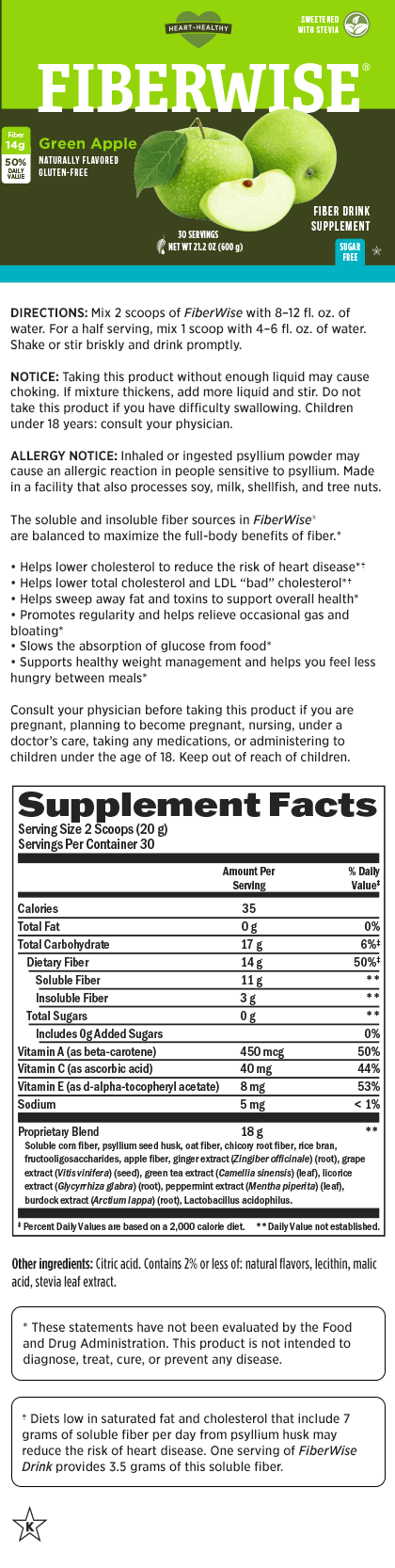 FiberWise Drink: Green Apple with Stevia