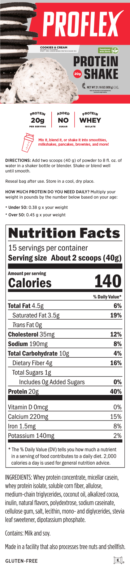 Proflex Protein Shake: Cookies & Cream