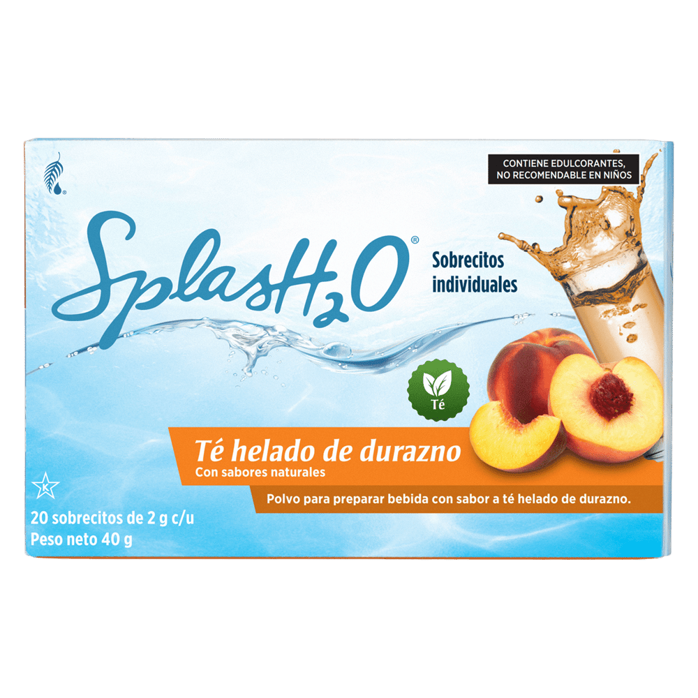 SplasH2O® en porciones individuales: té helado de durazno