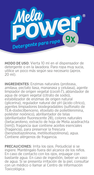 Detergente para la ropa MelaPower® 9x (96 lavadas): Frescura de la montaña