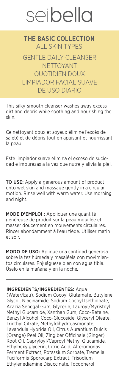 Sei Bella The Basic Collection Gentle Daily Cleanser