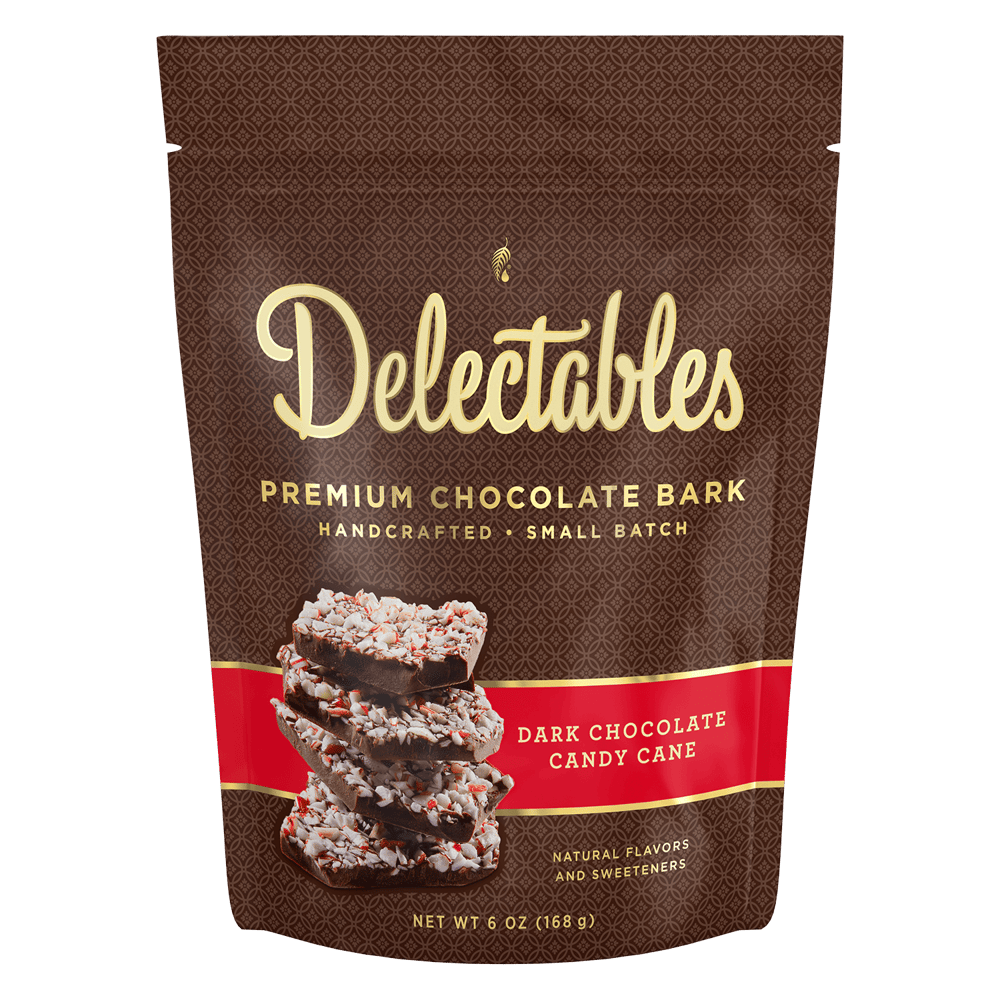 Delectables Chocolate Barks – Dark Chocolate Candy Cane