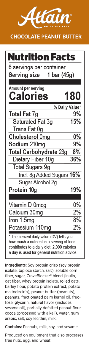 Attain® with CraveBlocker® Bars: Chocolate Peanut Butter