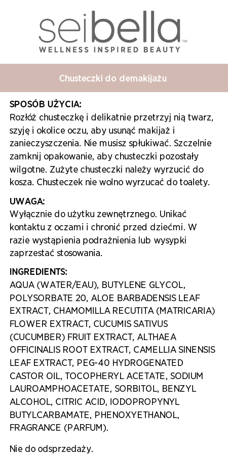 Sei Bella® Chusteczki do demakijażu - dwupak