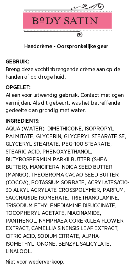 Body Satin™ Handcrème