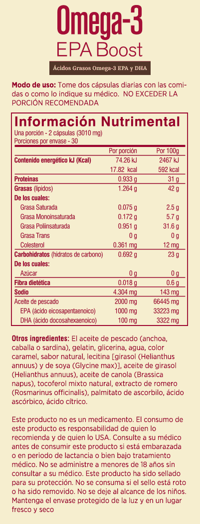 Omega-3 EPA Boost para la salud cardiovascular