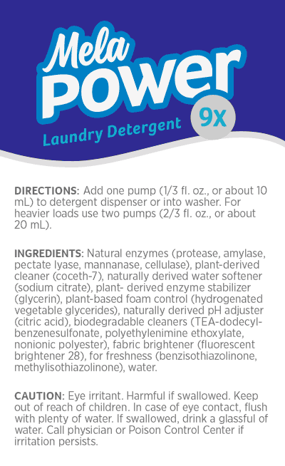MelaPower® 9x HE Detergent: Scent Free 96 Loads