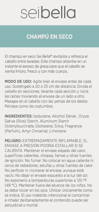 Champú en seco Sei Bella