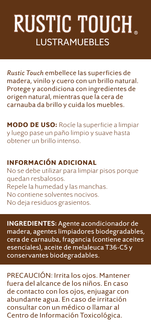 Limpiador de muebles Rustic Touch® (Rociador se vende por separado)