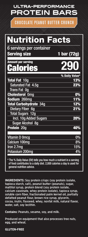 Ultra-Performance Protein Bar: Chocolate Peanut Butter Crunch