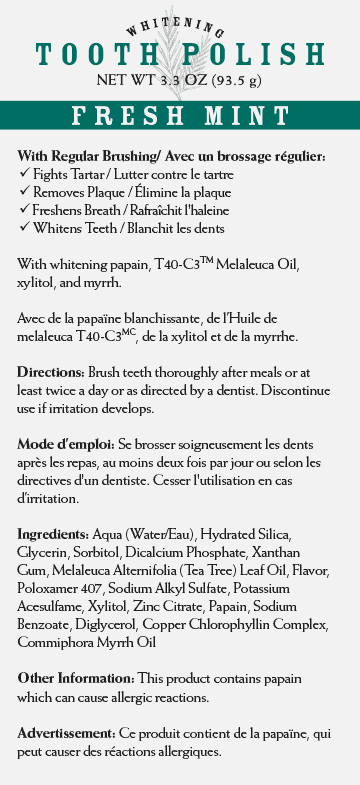Fresh Mint Fluoride Free Classic Whitening Tooth Polish