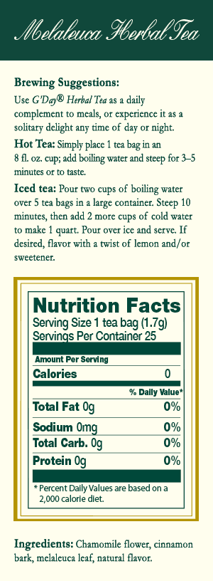 G`Day® Melaleuca Herbal Tea