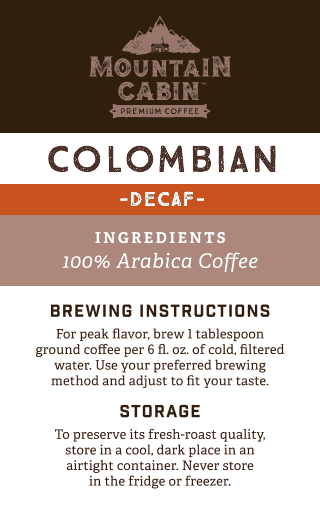 Mountain Cabin™ 100% Colombian Decaf Ground Coffee