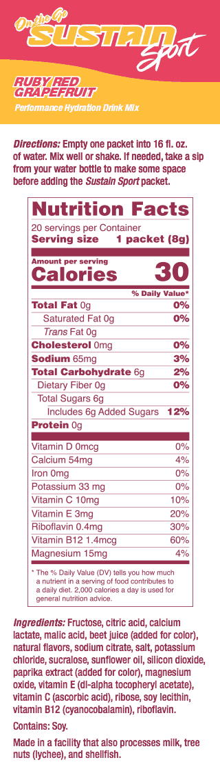 Sustain® Sport: Ruby Red Grapefruit Packets