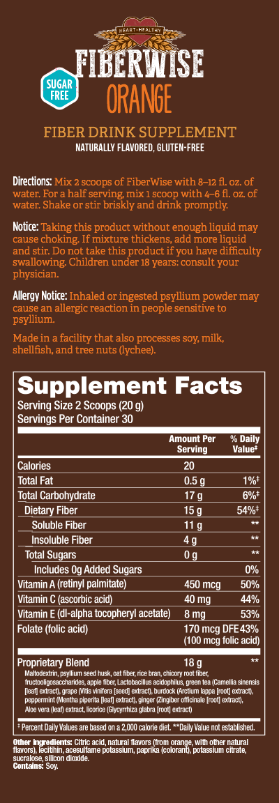 FiberWise® Drink: Orange Sugar-Free