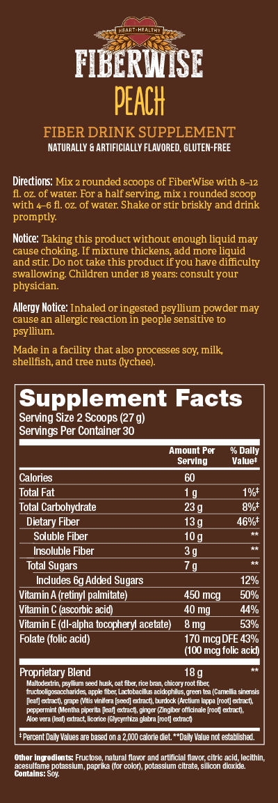 FiberWise® Drink: Peach