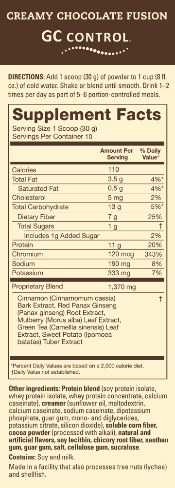 GC Control™ Shake: Creamy Chocolate Fusion