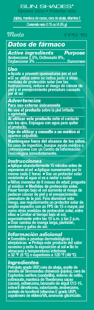 Bálsamo labial Sun Shades®: Menta