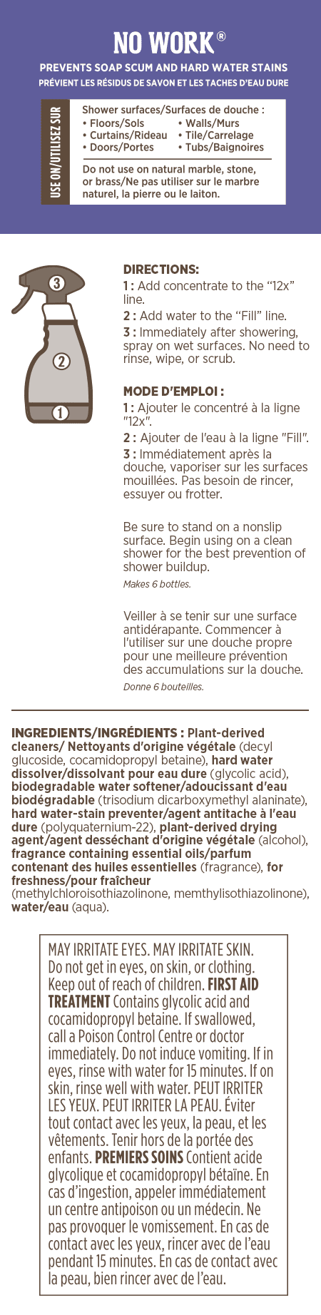 No Work™ 12x Daily Shower Cleaner