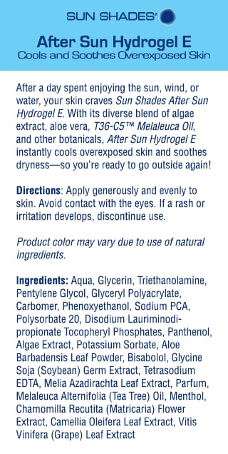 Sun Shades® After Sun Hydrogel E