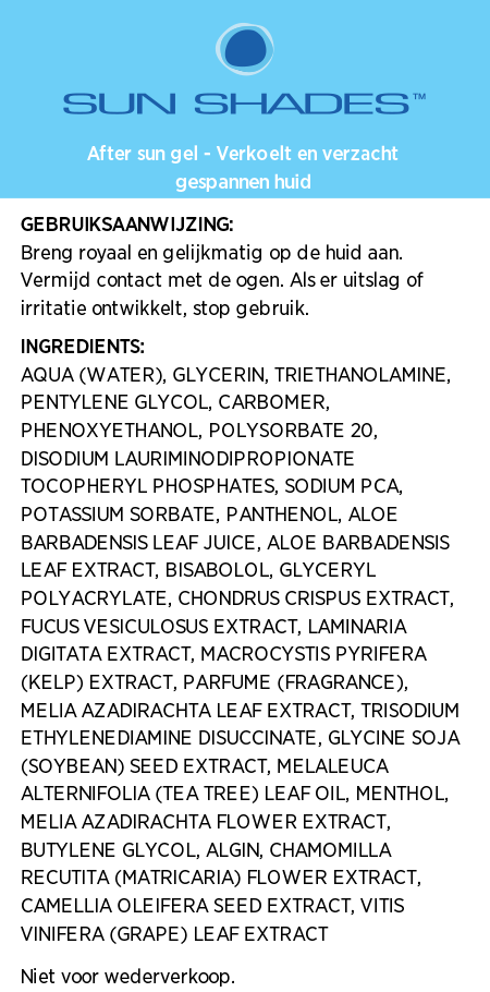 Sun Shades® After Sun Hydrogel E