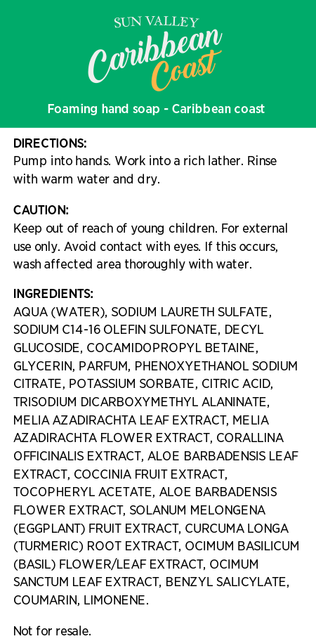 Sun Valley® Foaming Hand Soap – Caribbean Coast