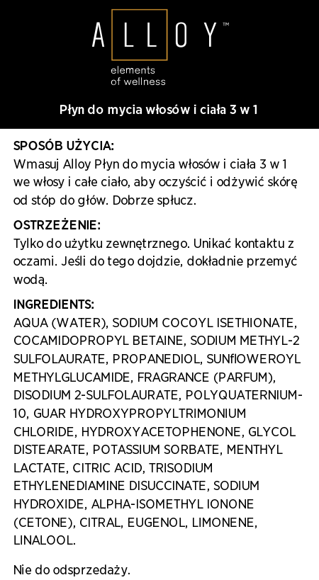 Alloy™ Zestaw produktów pielęgnacyjnych do ciała