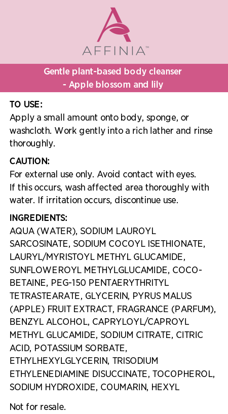 Affinia™ Apple Blossom & Lily Gentle Plant-Based Body Cleanser