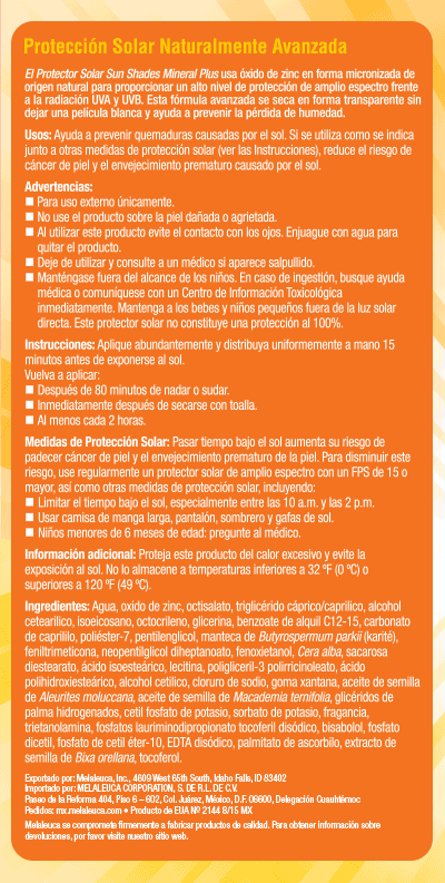Protector solar Sun Shades® Mineral Plus con FPS 30