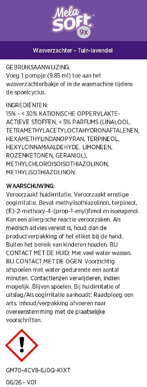 MelaSoft™ 9x Vloeibare Wasverzachter - Tuin-lavendel