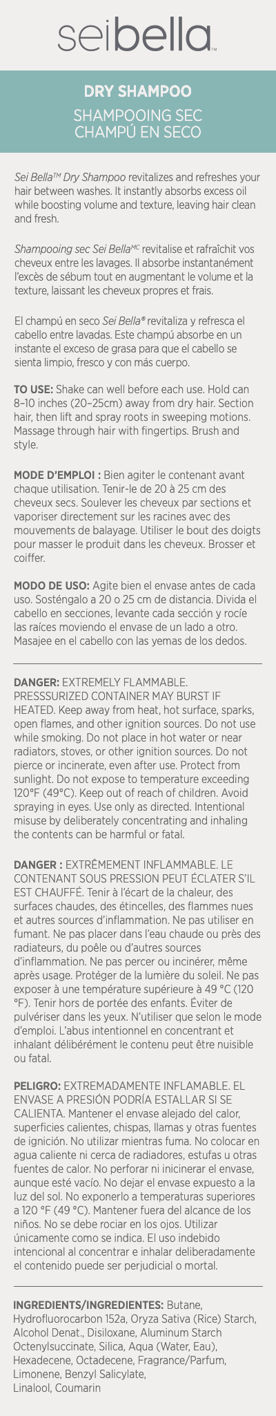 Sei Bella Dry Shampoo