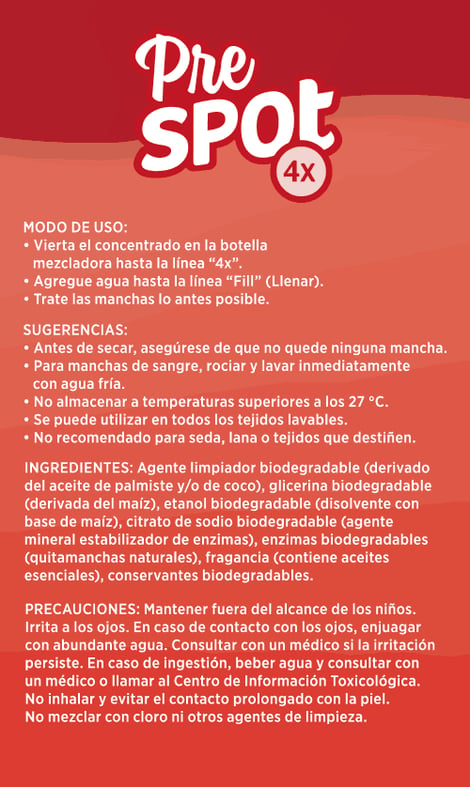  Quitamanchas para la ropa PreSpot