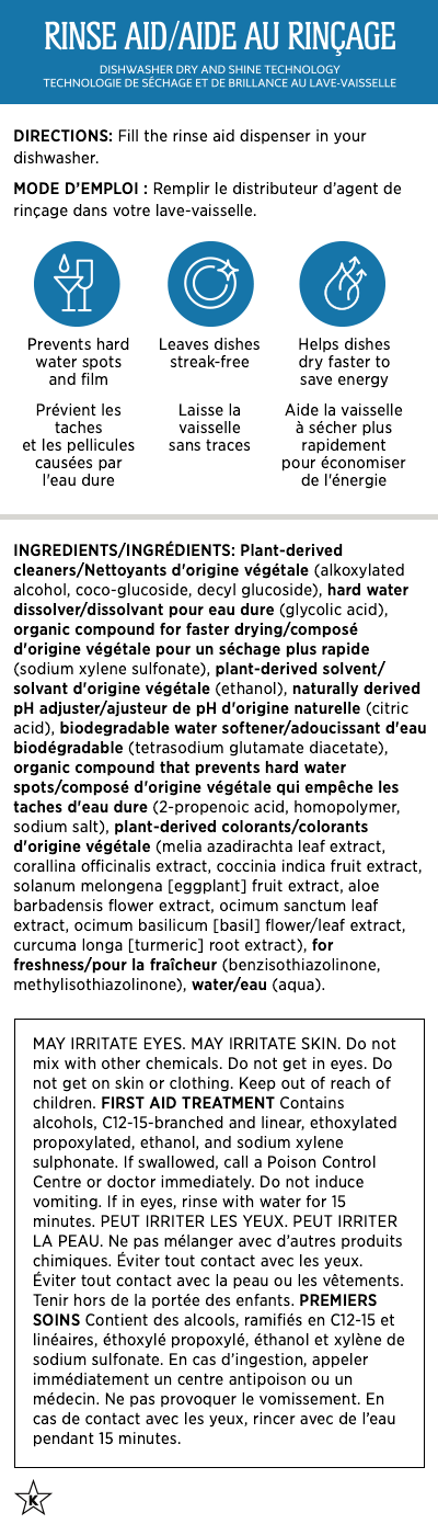 EcoSense Rinse Aid - Dishwasher Rinse and Drying Agent