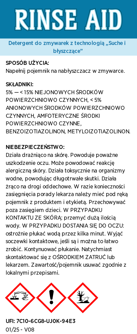 EcoSense® Nabłyszczacz - Środek nabłyszczający i osuszający do zmywarek
