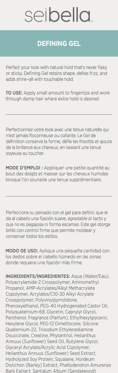 Gel para definir el cabello Sei Bella®